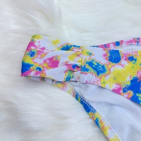 NWT Jessica Simpson Bikini Bottoms with Shirred Sides Tie Dye Print Size Medium - Picture 6 of 12